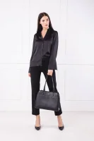 Leather shopper bag BELLAH DKNY black
