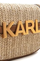 Listonoszka K/LETTERS WOVEN | z dodatkiem skóry Karl Lagerfeld beżowy