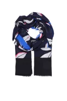 Leaves print scarf Tommy Hilfiger navy blue