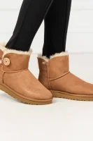 Leather snowboots Mini Bailey Button II | with addition of wool UGG 	camel	