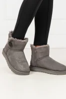 Leather snowboots Mini Bailey Button II | with addition of wool UGG gray