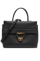 Leather satchel bag Coccinelle black