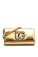 Leather messenger bag Dolce & Gabbana gold