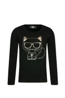 блузка | slim fit Karl Lagerfeld Kids чорний