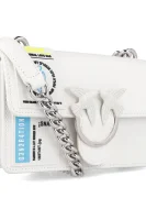 Leather messenger bag MINI LOVE RUBBER Pinko white
