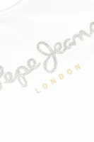 T-shirt HANA GLITTER | Regular Fit Pepe Jeans London white