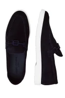 Leather loafers Baldinini navy blue
