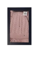 Luca Cable Beanie + Scarf Tommy Hilfiger powder pink