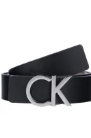 Skórzany dwustronny pasek CK REV Calvin Klein czarny