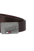 Pasek THD Plaque Tommy Jeans brązowy