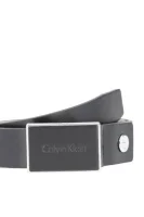 Skórzany pasek PLAQU Calvin Klein czarny