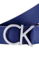 Skórzany pasek Logo Calvin Klein granatowy
