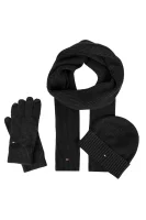 Beanie + scarf + gloves  Tommy Hilfiger charcoal