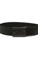 Skórzany pasek Karl Lagerfeld czarny