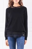 Sweter + halka | Regular Fit | z dodatkiem wełny My Twin czarny