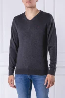 Sweater | Regular Fit | with addition of silk Tommy Hilfiger charcoal