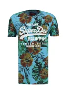 T-shirt Premium Goods Hibiscuc | Regular Fit Superdry niebieski