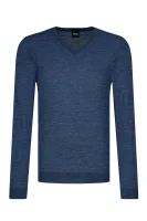 Wełniany sweter Melba P | Slim Fit BOSS BLACK niebieski