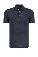 Linen polo | Shaped fit Marc O' Polo navy blue