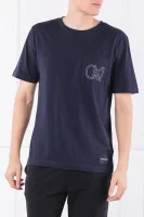 T-shirt GRAPHIC POCKET | Regular Fit CALVIN KLEIN JEANS granatowy