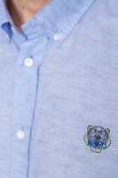 Lniana koszula Tiger Crest | Casual fit Kenzo błękitny