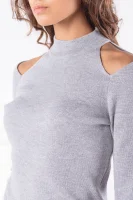 Wełniany sweter Elev | Slim Fit Michael Kors popielaty