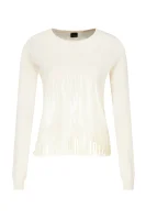 Wełniany sweter TRIAL | Loose fit | z dodatkiem kaszmiru Pinko kremowy