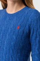 Wełniany sweter JULIANNA | Regular Fit POLO RALPH LAUREN niebieski