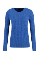 Wełniany sweter JULIANNA | Regular Fit POLO RALPH LAUREN niebieski