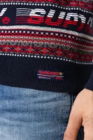 Sweter DOWNHILL JAQUARD | Regular Fit Superdry czerwony