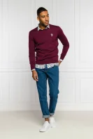 Wełniany sweter | Regular Fit Karl Lagerfeld bordowy