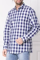 Shirt Jason | Slim Fit | with addition of linen BOSS BLACK navy blue