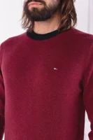 Wool sweater COLOR TIPPED | Regular Fit Tommy Hilfiger claret