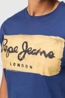T-shirt CHARING | Slim Fit Pepe Jeans London niebieski