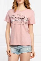 T-shirt PHOTO ROSE ENTRY | Regular Fit Superdry pudrowy róż