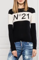 Wełniany sweter | Regular Fit | z dodatkiem jedwabiu N21 czarny