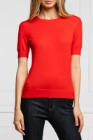Kaszmirowy sweter IBERIA | Regular Fit TORY BURCH czerwony