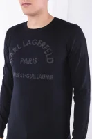 Wełniany sweter | Slim Fit Karl Lagerfeld czarny