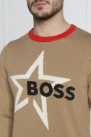 бавовняний светр boss x perfect moment | regular fit BOSS BLACK світло-коричневий 