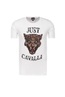 T-shirt Just Cavalli kremowy