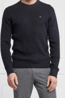 Sweter GRID | Slim Fit Tommy Hilfiger granatowy