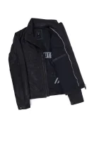 LEATHER JACKET GUESS black