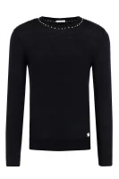Sweter | Slim Fit | z dodatkiem wełny Versace Collection czarny