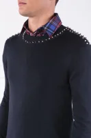 Sweter | Slim Fit | z dodatkiem wełny Versace Collection czarny