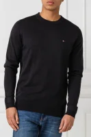 Sweter Core | Regular Fit | z dodatkiem jedwabiu Tommy Hilfiger czarny