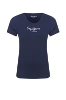 T-shirt New Virginia | Slim Fit Pepe Jeans London granatowy