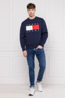 Bluza TJM TOMMY FLAG | Loose fit Tommy Jeans granatowy