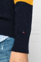 Wełniany sweter WALOU | Regular Fit Tommy Hilfiger granatowy