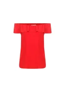 Bluzka | z dodatkiem jedwabiu Red Valentino czerwony