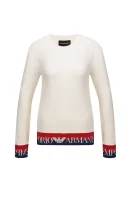 Sweter Emporio Armani kremowy